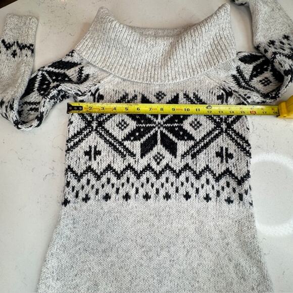 Abercrombie & Fitch Small Fair Isle Grey Cowl Sweater Dress - Picture 8 of 14